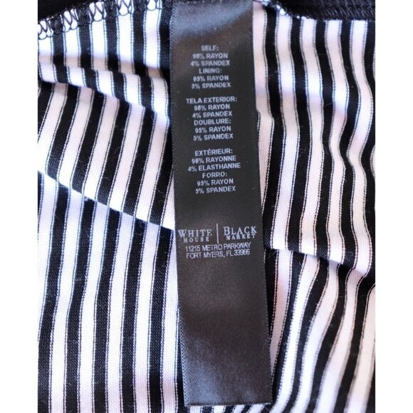 White House Black Market Womens Small Black White Tank Top Sleeveless Stripe Top - Picture 5 of 6